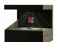 Exhibición olográfica invertida Android de la pirámide 3D del triángulo curso de la vida de 270 grados de largo