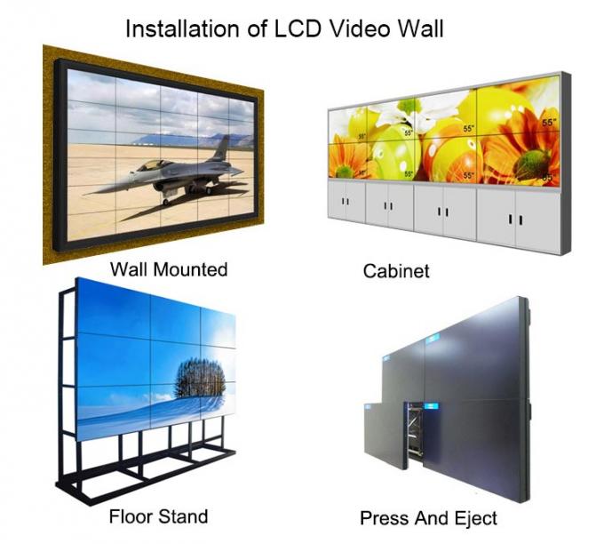 exhibición de pared llevada comercial del lcd del contraluz del soporte del piso de 3X3 SAMSUNG 700nits HD 3.9m m