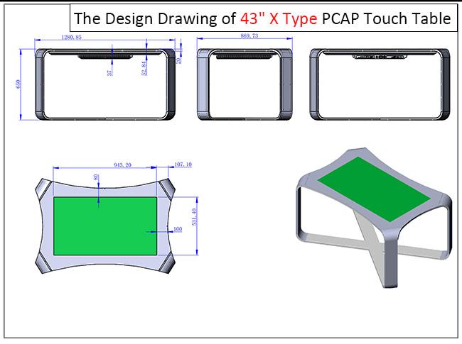 Las ventas al por mayor x elegante de la exhibición de la pantalla LCD de 43 pulgadas formaron la tabla interactiva del   del tacto del   del quiosco