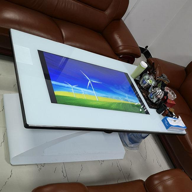 Tabla elegante interactiva LCD de la pantalla táctil de 43 pulgadas que hace publicidad del quiosco multi de la pantalla táctil de la exhibición para la mesa de reuniones del café