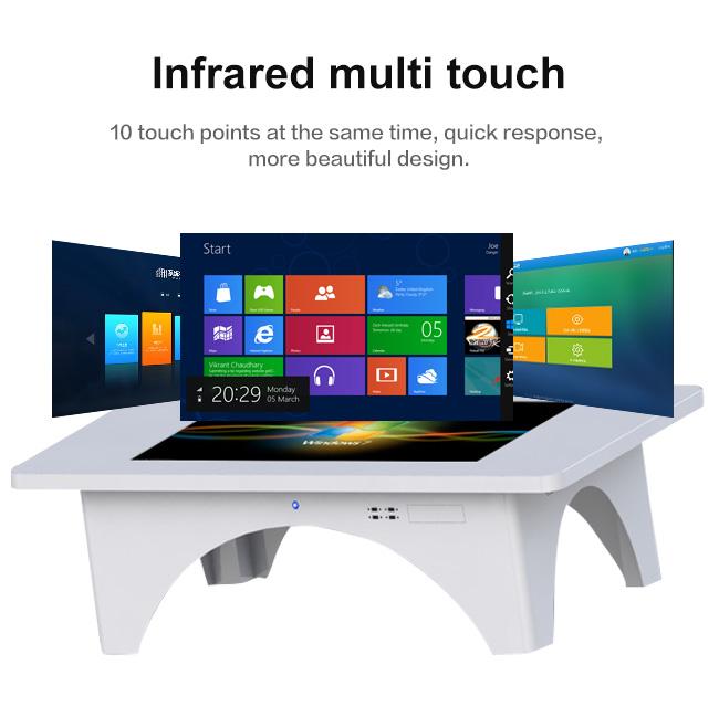 Conferencia multi-touch elegante del LCD del monitor interactivo de la mesa de juegos de café que elabora la tabla de la pantalla táctil de la educación de Digitaces