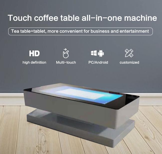 Multi-touch interactivo modificado para requisitos particulares del té de 55 pulgadas del tacto del café del juego del LCD de la tabla del quiosco elegante del jugador con la PC /Android de Windows