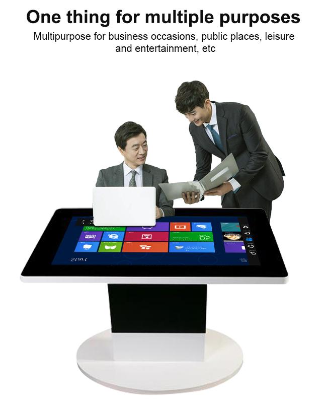 Tabla interactiva de la pantalla de monitor del tacto de Windows de 55 pulgadas de la pantalla táctil de la mesa de centro de la conferencia de la publicidad elegante del juego