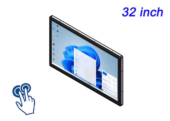 Monitor integrado de 32 pulgadas con Windows Touch para salas de control, pantallas de logística, sistemas de vigilancia e interfaces de transporte público