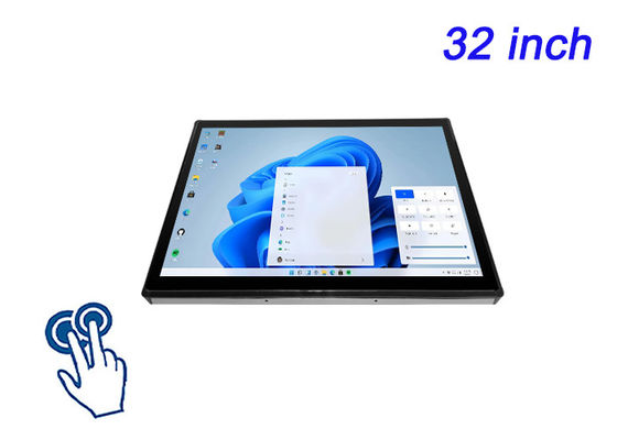 Monitor integrado de 32 pulgadas con Windows Touch para salas de control, pantallas de logística, sistemas de vigilancia e interfaces de transporte público