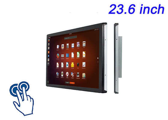 23.6 pulgadas de pantalla de toque Linux incrustada para máquinas CNC, aplicaciones de ciudades inteligentes, sistemas de monitoreo de hospitales y stands de exposiciones