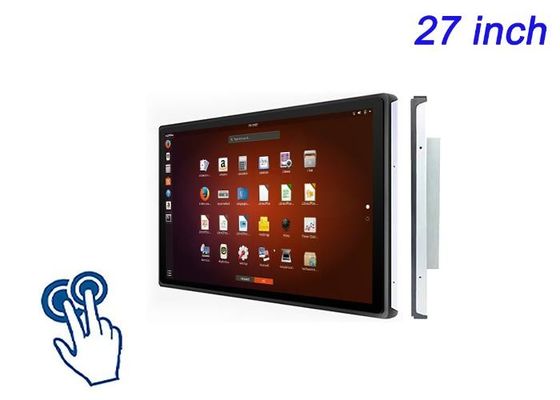 Pantalla táctil integrada de 27 pulgadas Linux para pantallas de venta al por menor a gran escala, sistemas de facturación en aeropuertos, monitoreo de transmisiones y paneles de control de energía