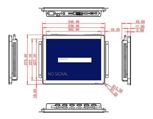 Unidad de visualización compacta de 15 pulgadas para paneles de control de instalaciones, tableros de información pública, interfaces de almacenes y sistemas logísticos