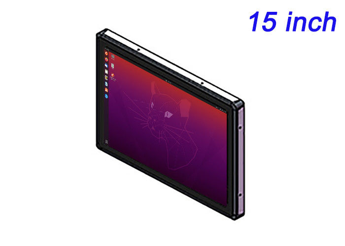 Pantalla integrada de 15 pulgadas Linux para interfaces de transporte, señalización digital, paneles de control de fabricación y administración de instalaciones
