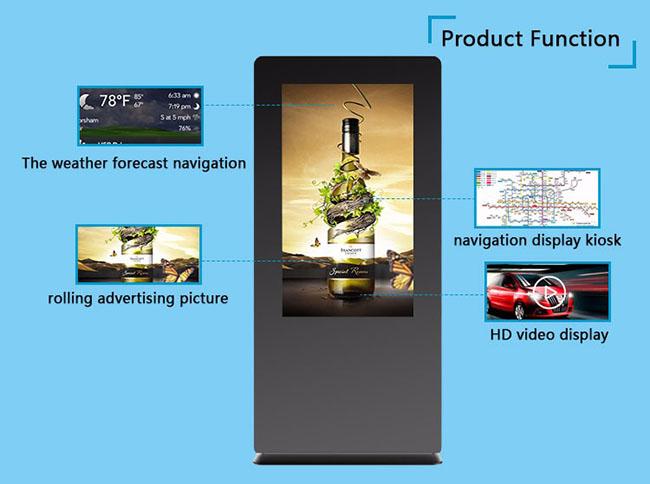 Señalización al aire libre impermeable de Digitaces de la exhibición de IP65 LCD que hace publicidad de Media Player