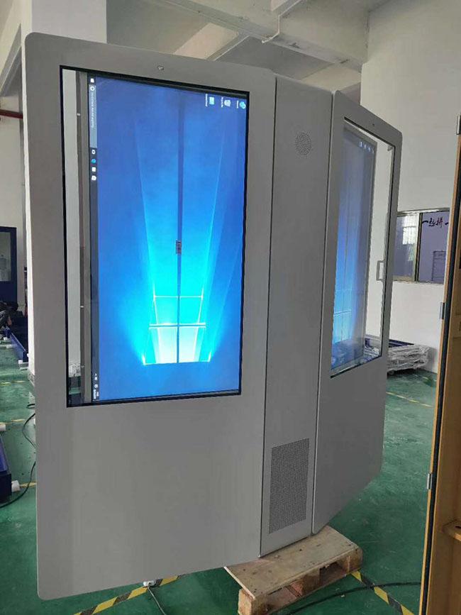 El doble echó a un lado la pantalla dual Lcd que hacía publicidad de la pantalla dual al aire libre Digital los 5m bilaterales pantalla al aire libre del indicador digital de 5 pulgadas